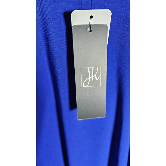 Joseph Ribkoff Rhinestone Neck Top Womens Size 14 Royal Blue Dolman Sleeve Party - Picture 6 of 9